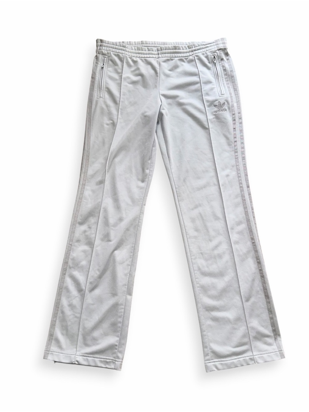 Vintage adidas Originals Firebird Track Pants Silver White Grey